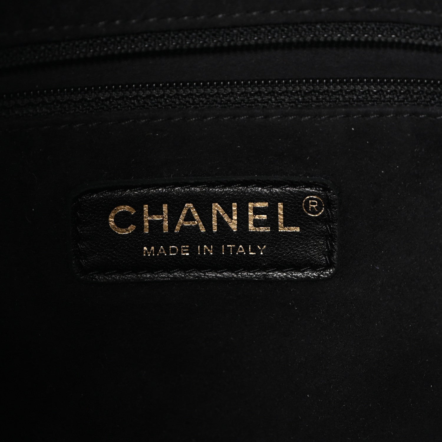 Calfskin Stitched Small Paris Rome Drawstring CC Bag Black