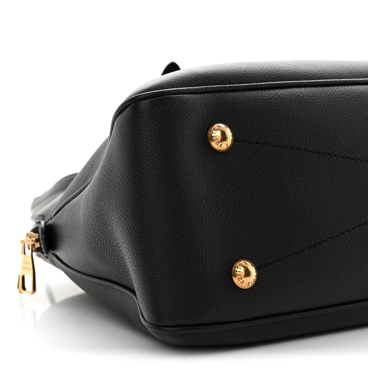 Grained Calfskin Low Key Duffle Tote Black