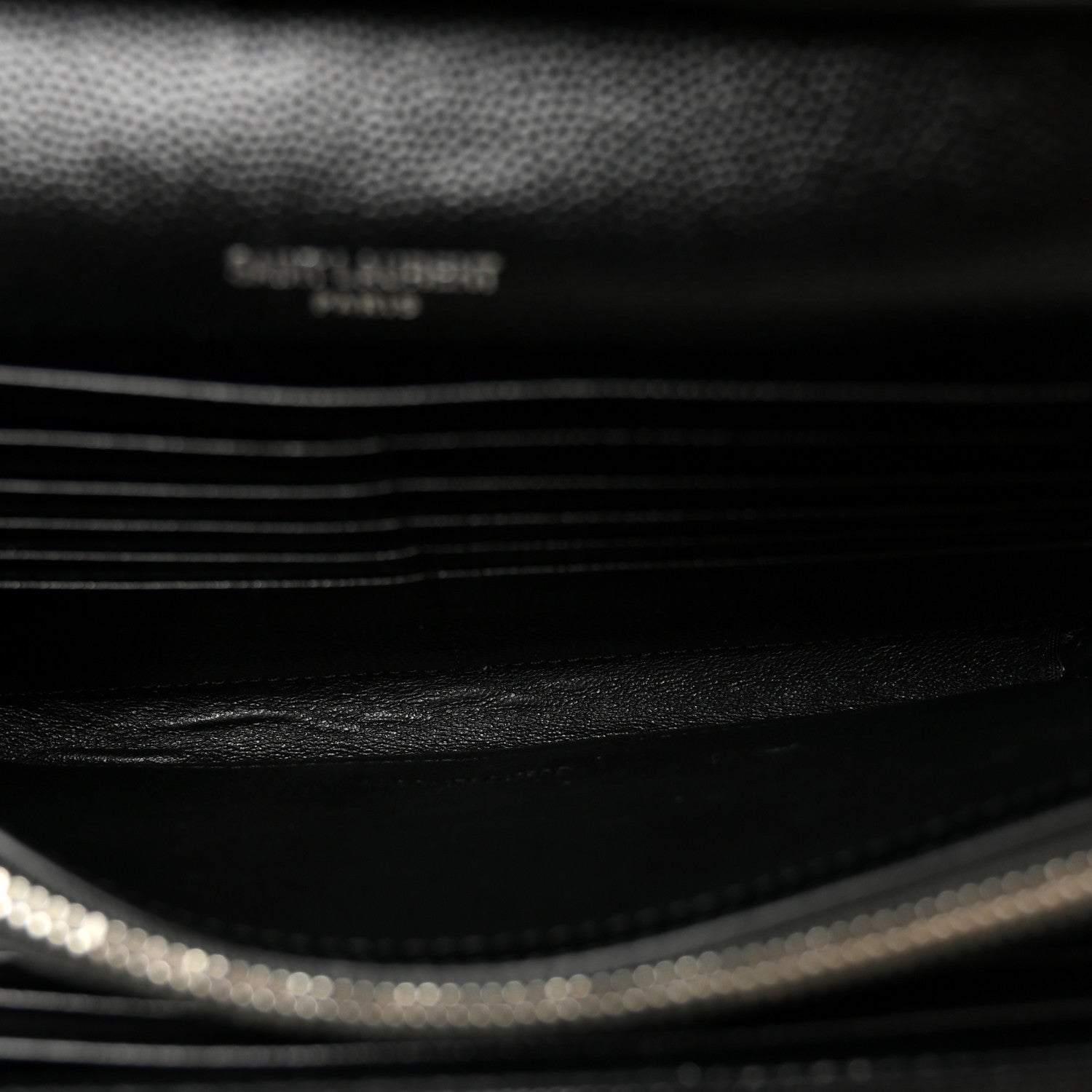 Grain De Poudre Matelasse Chevron Monogram Chain Wallet Black