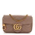 Calfskin Matelasse Super Mini GG Marmont Shoulder Bag Porcelain Rose