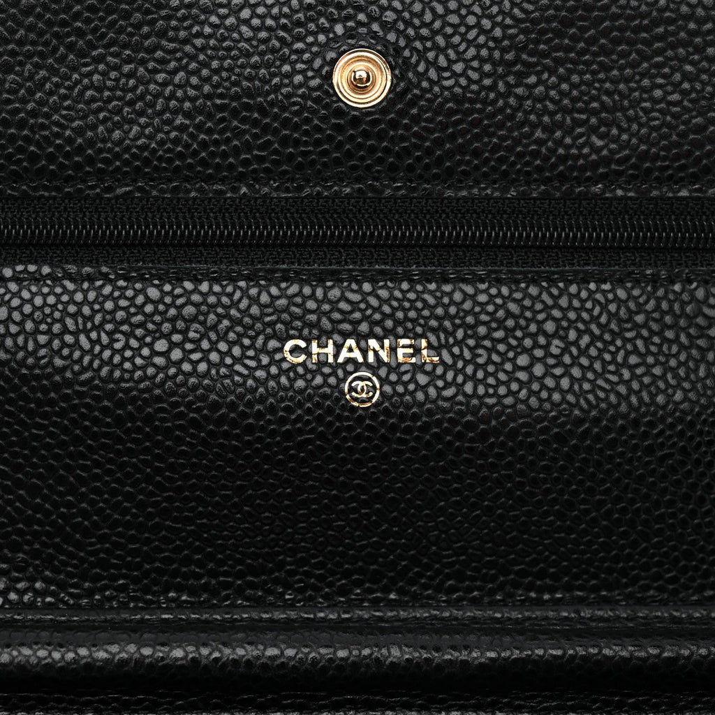 Caviar Quilted Wallet On Chain WOC Black