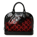 Patent Calfskin Laced Monogram Alma PM Black