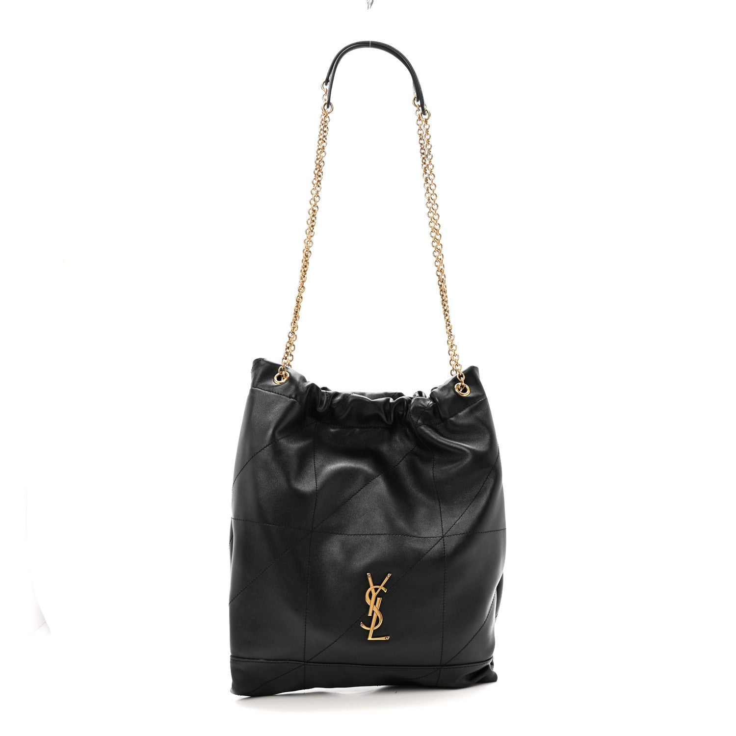 Lambskin Matelasse Monogram Medium Jamie 4.3 Pochon Black