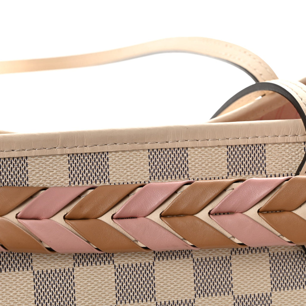 Damier Azur Braided Neverfull MM Pink