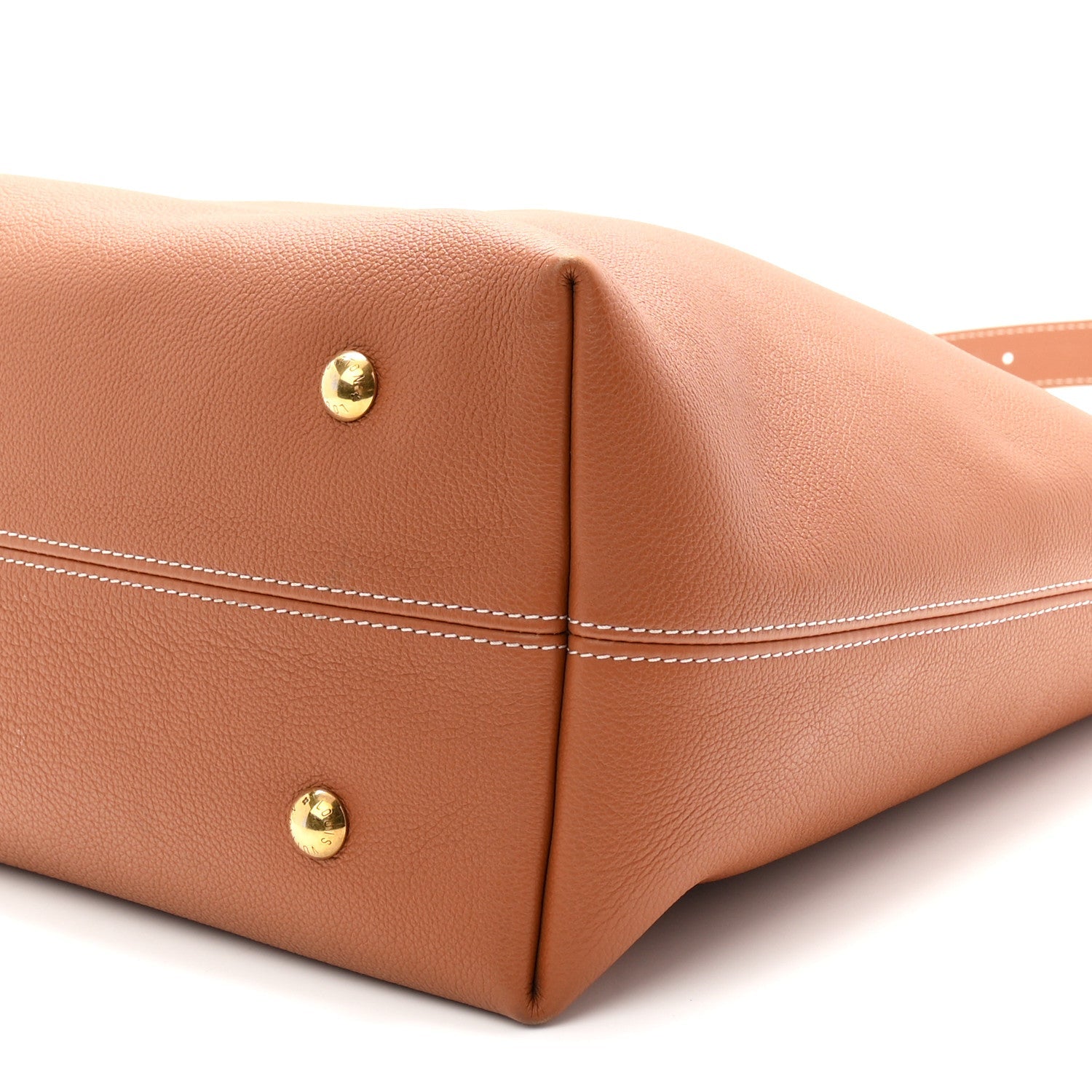 Grained Calfskin Low Key Hobo MM Cognac