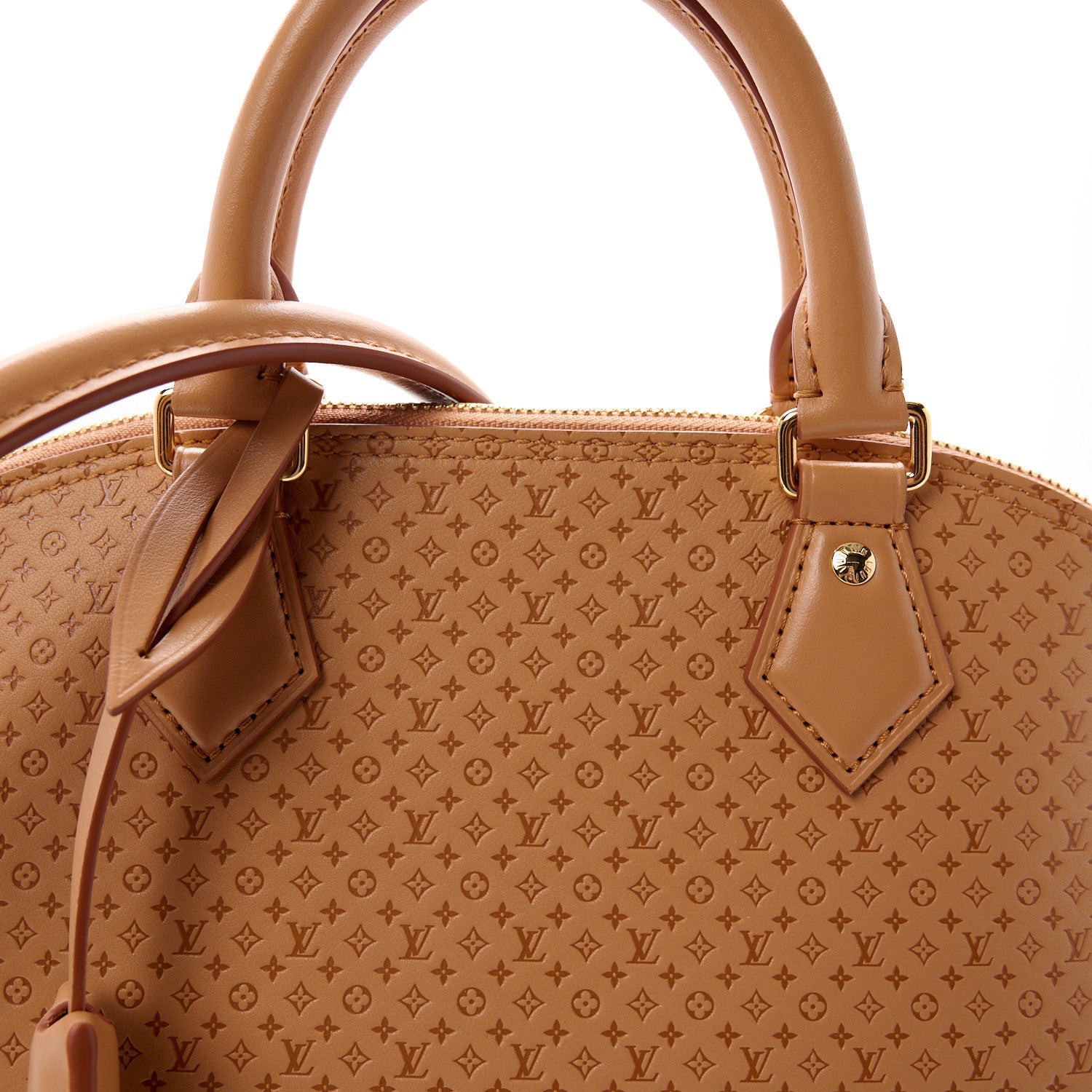 Calfskin Minigram Alma MM Soft Hazelnut