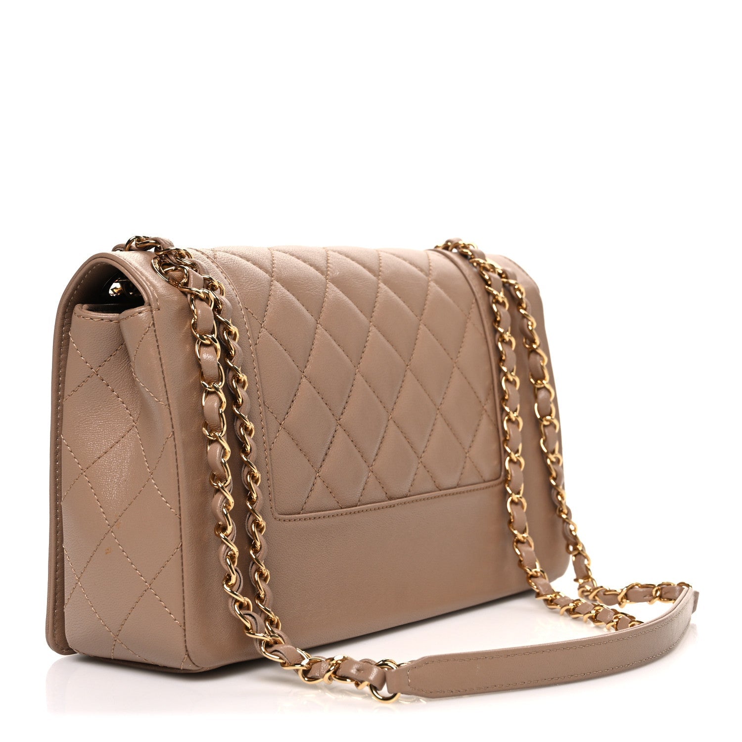 Sheepskin Quilted Vintage Mademoiselle Flap Beige