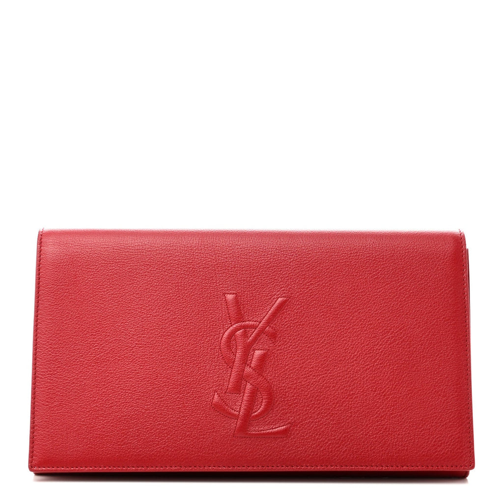 Calfskin Monogram Large Belle De Jour Clutch Red