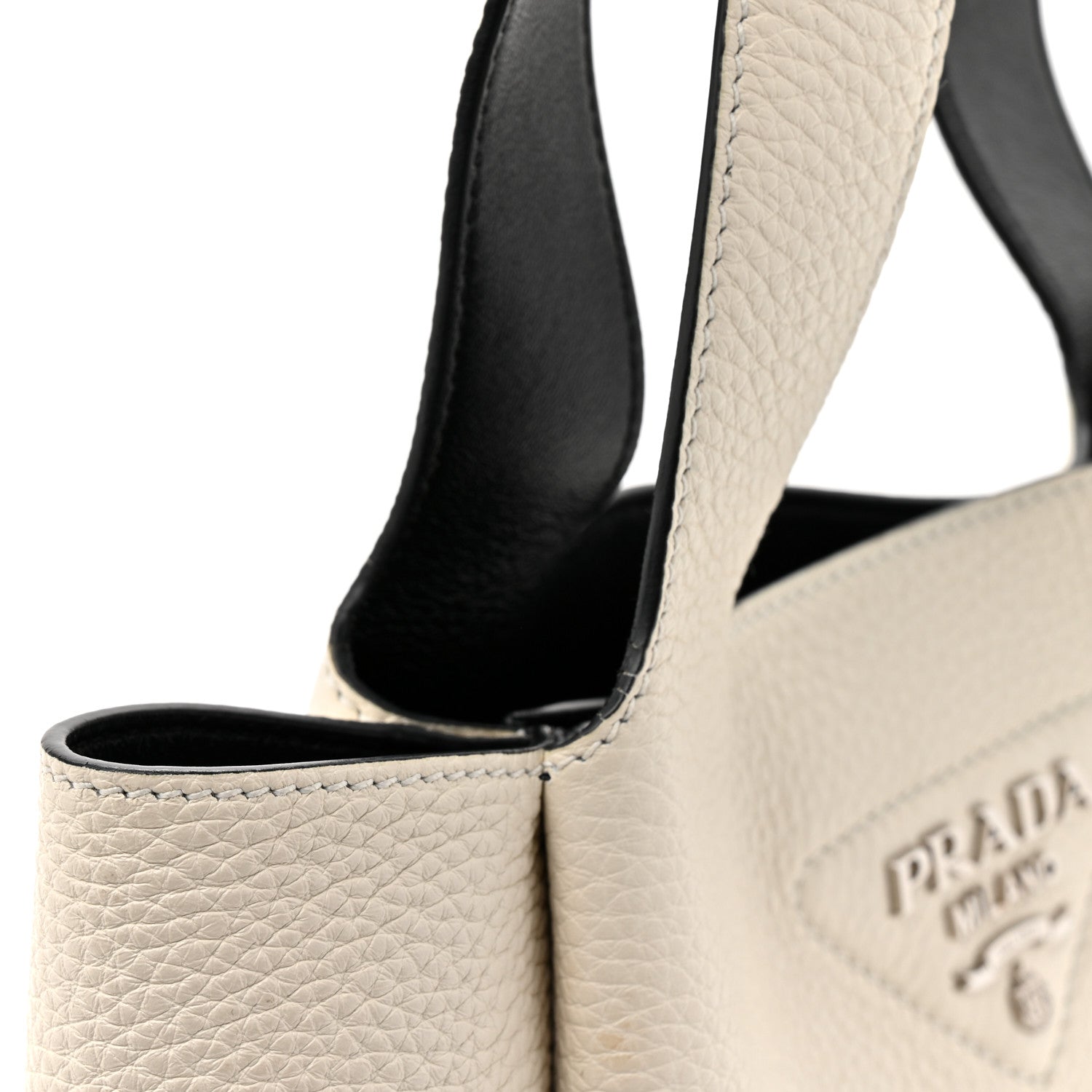 Vitello Daino Soft Medium Dynamique Tote White Black