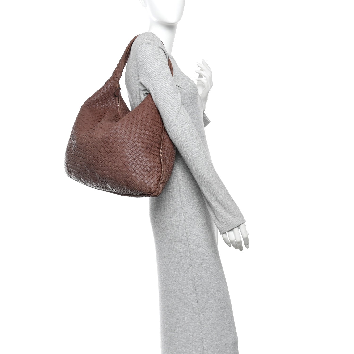 Nappa Intrecciato Maxi Veneta Hobo Truffle