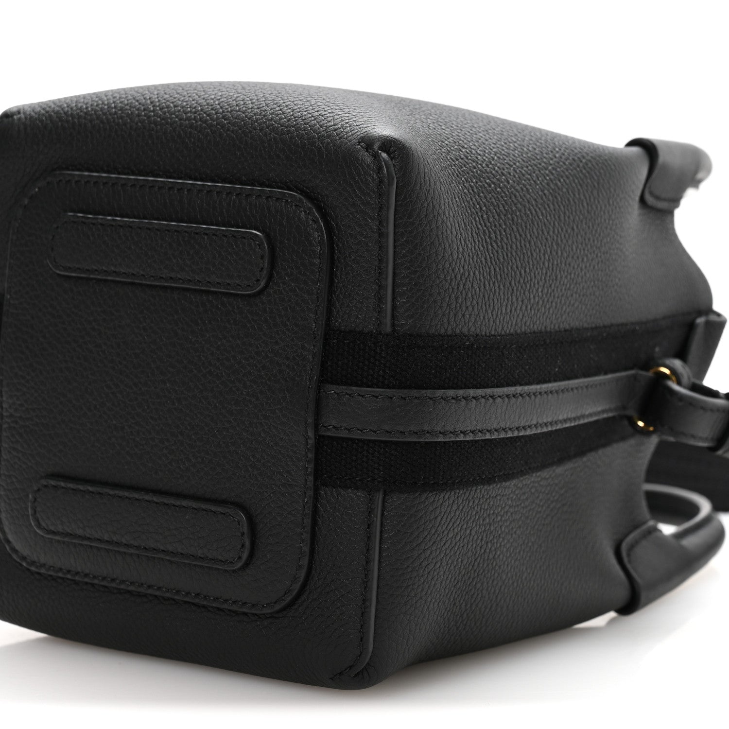 Grained Calfskin Micro Bale Bag Black