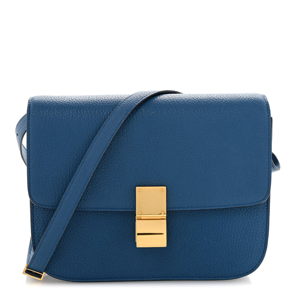 Goatskin Medium Classic Box Flap Bag Deepsea