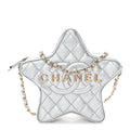 Metallic Lambskin Walk Of Fame Bag Silver