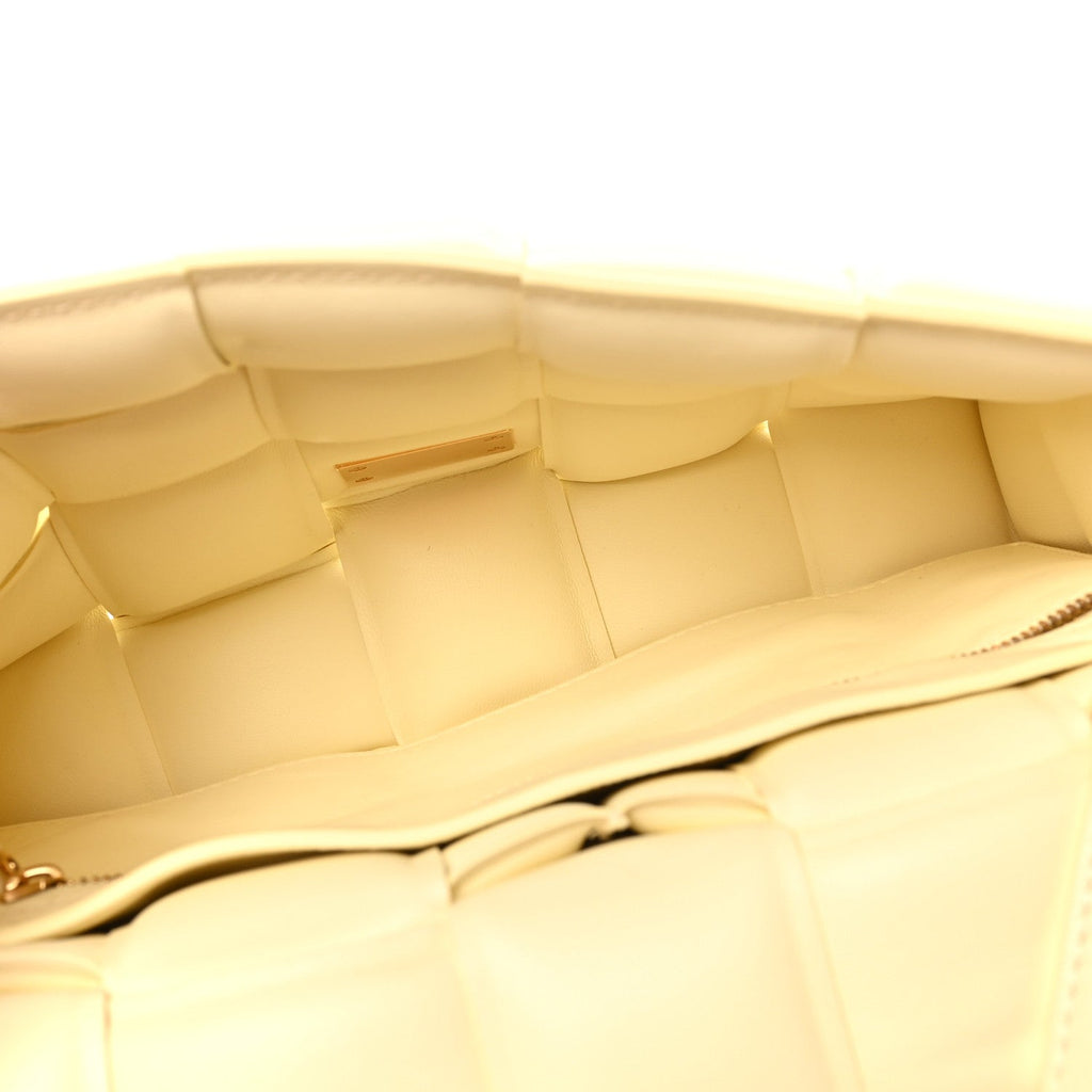Nappa Maxi Intreccio Padded Cassette Crossbody Bag Ice Cream