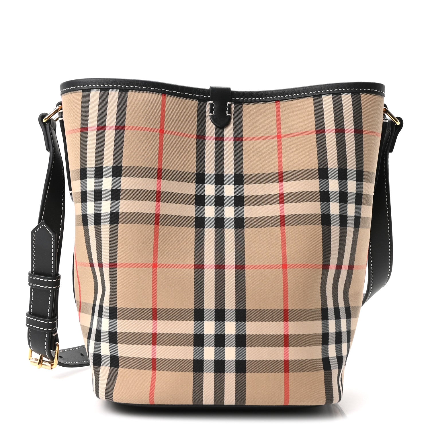 Vintage Check Calfskin Mini Ashby Bucket Bag Archive Beige