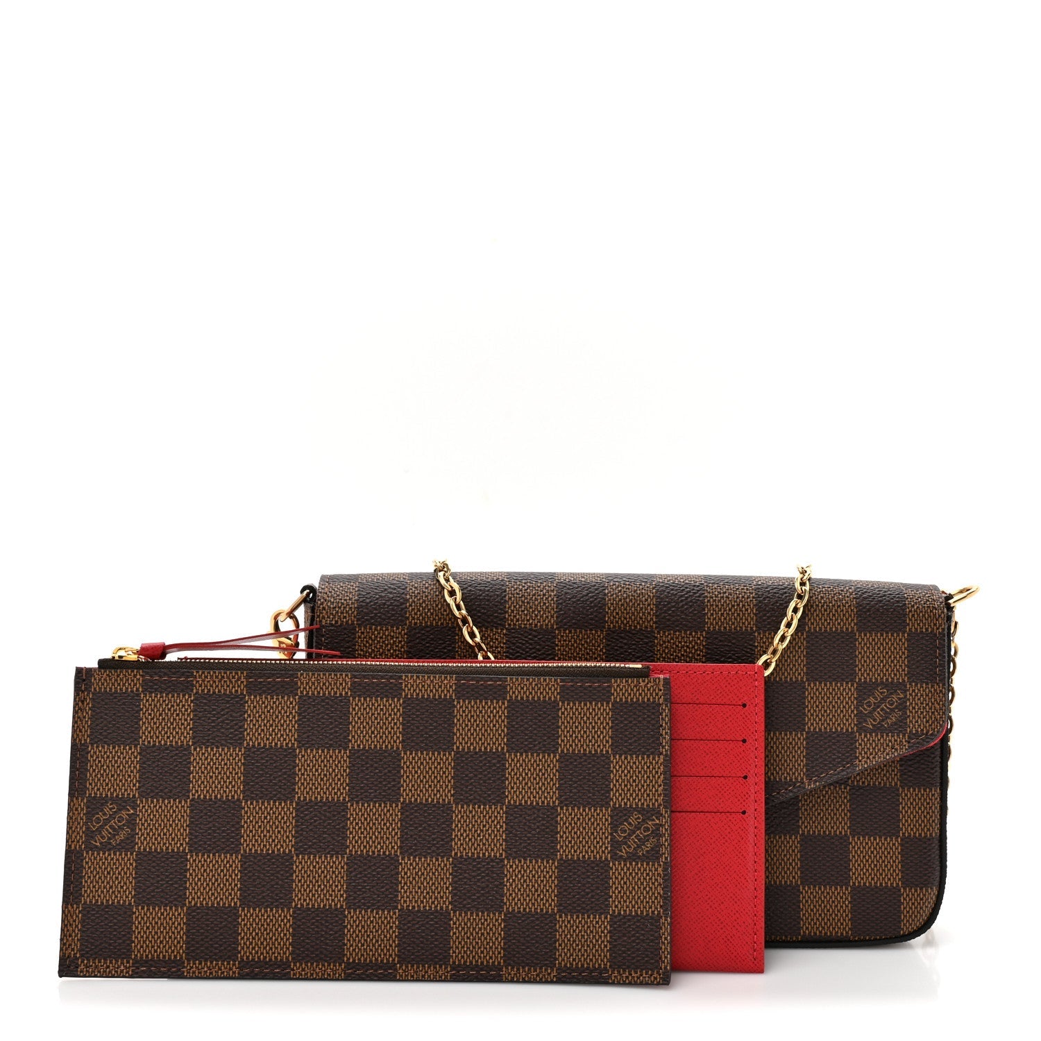 Monogram Pochette Felicie Chain Wallet Fuchsia