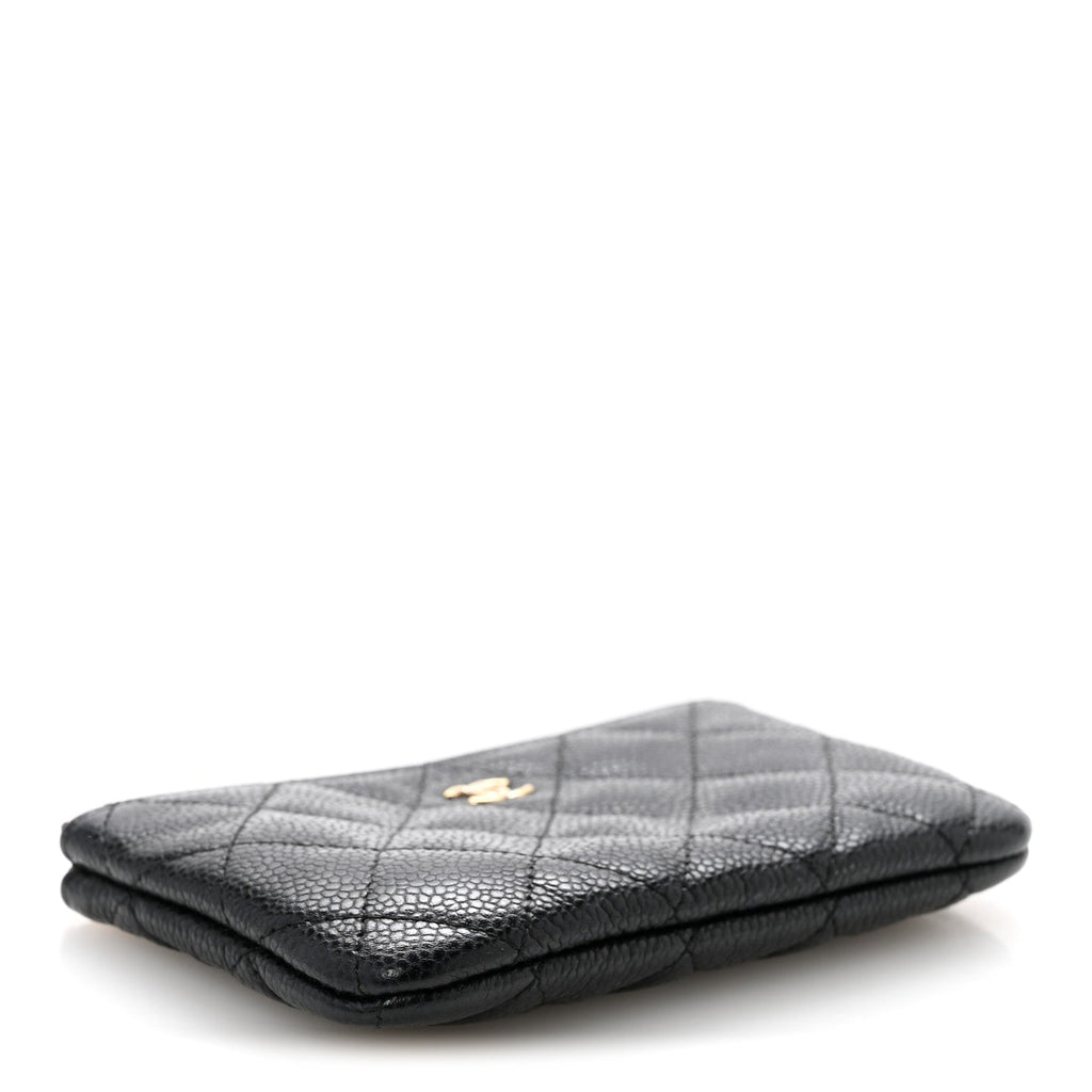 Caviar Quilted Small Cosmetic Case Black