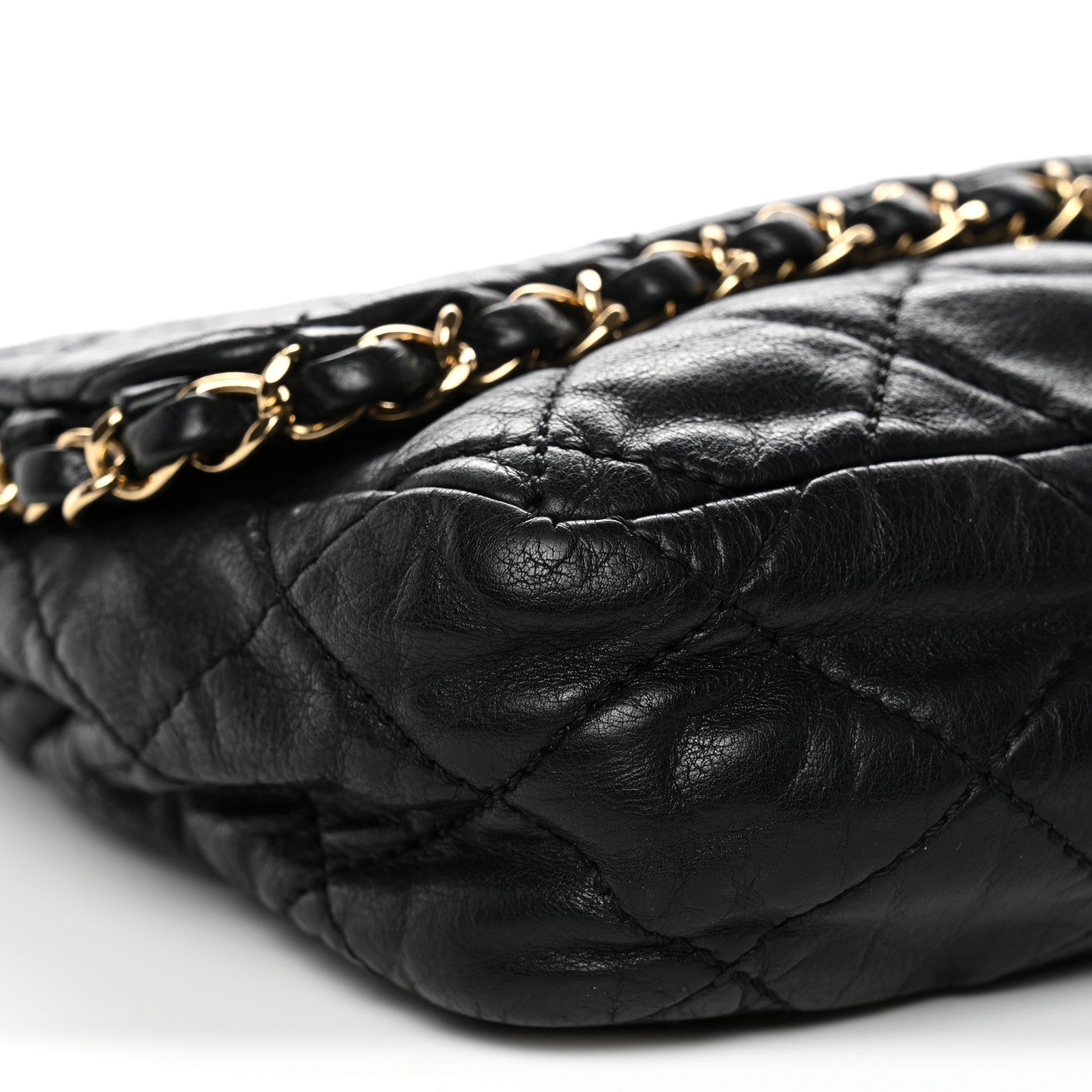 Calfskin Quilted Medium Chain Me Flap Black