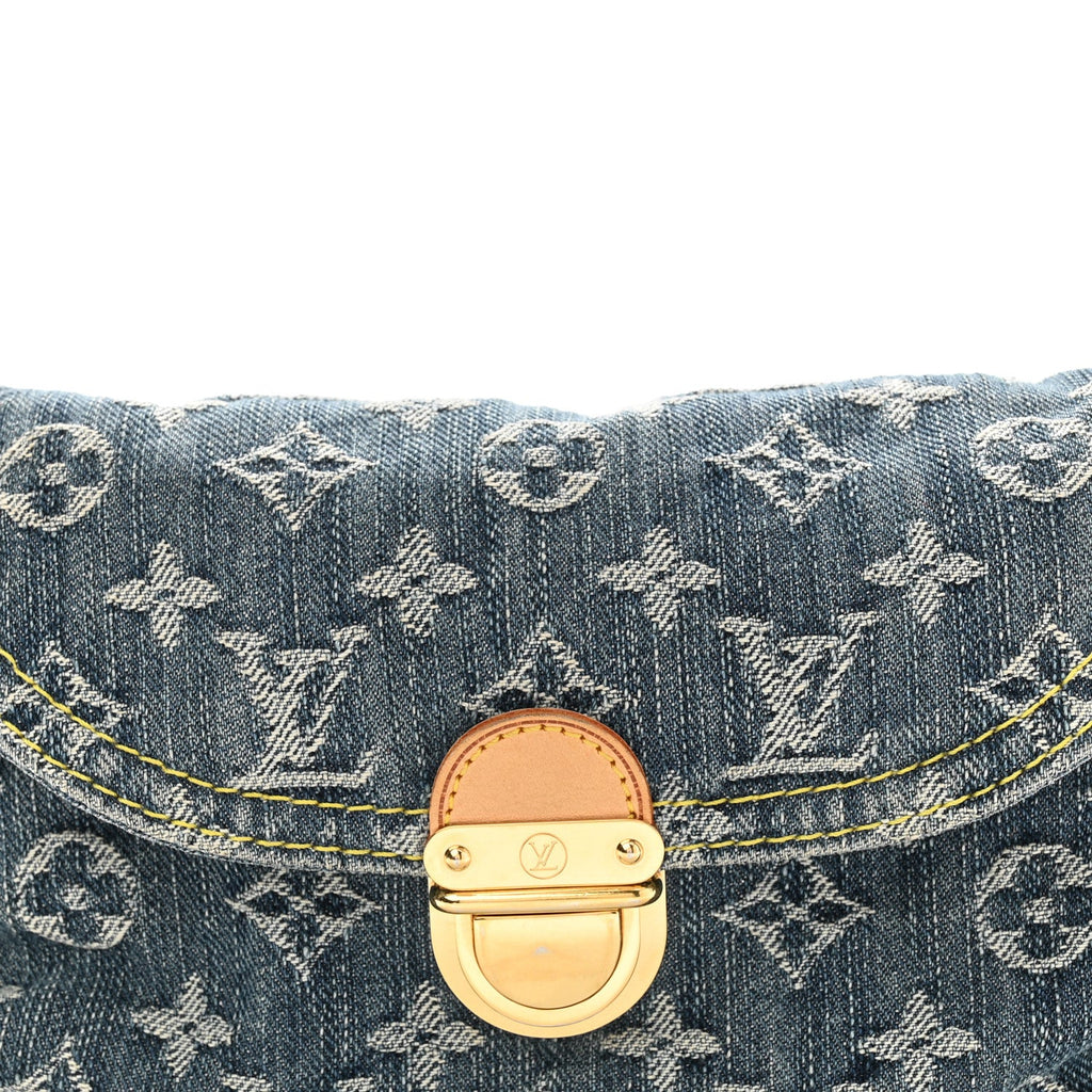 Monogram Denim Mini Pleaty Blue