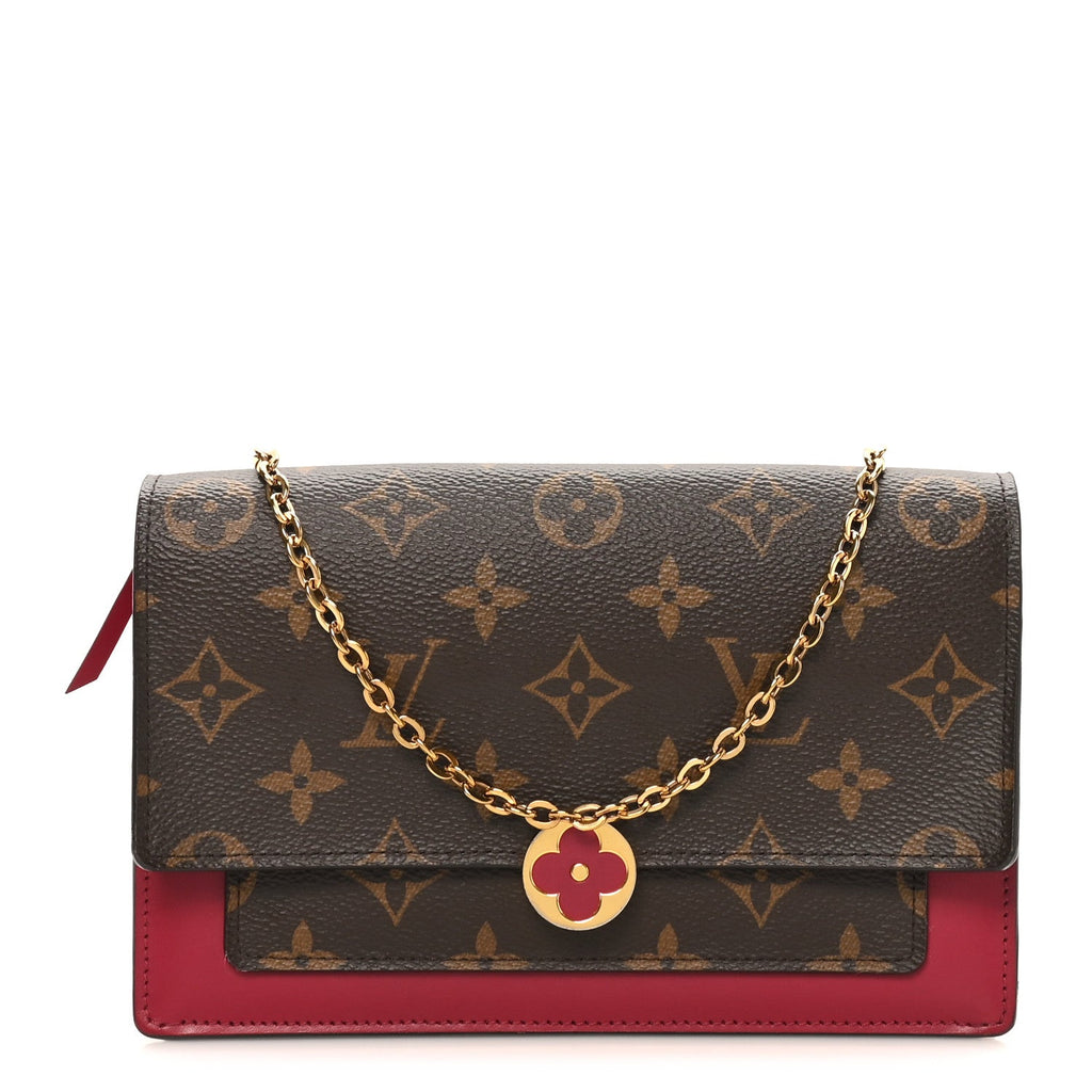 Monogram Flore Chain Wallet Fuchsia