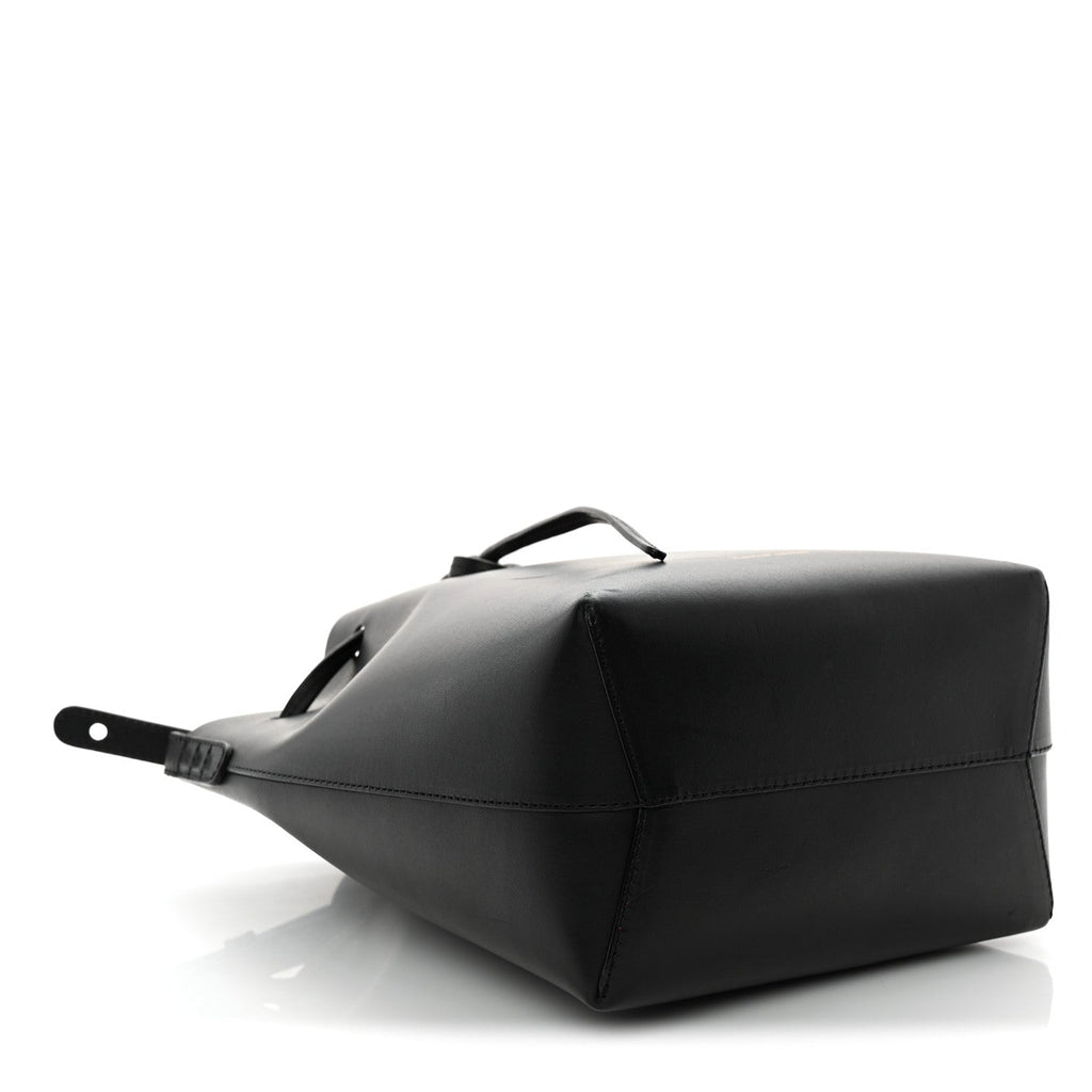 Calfskin Mini Bucket Bag Black Flamma