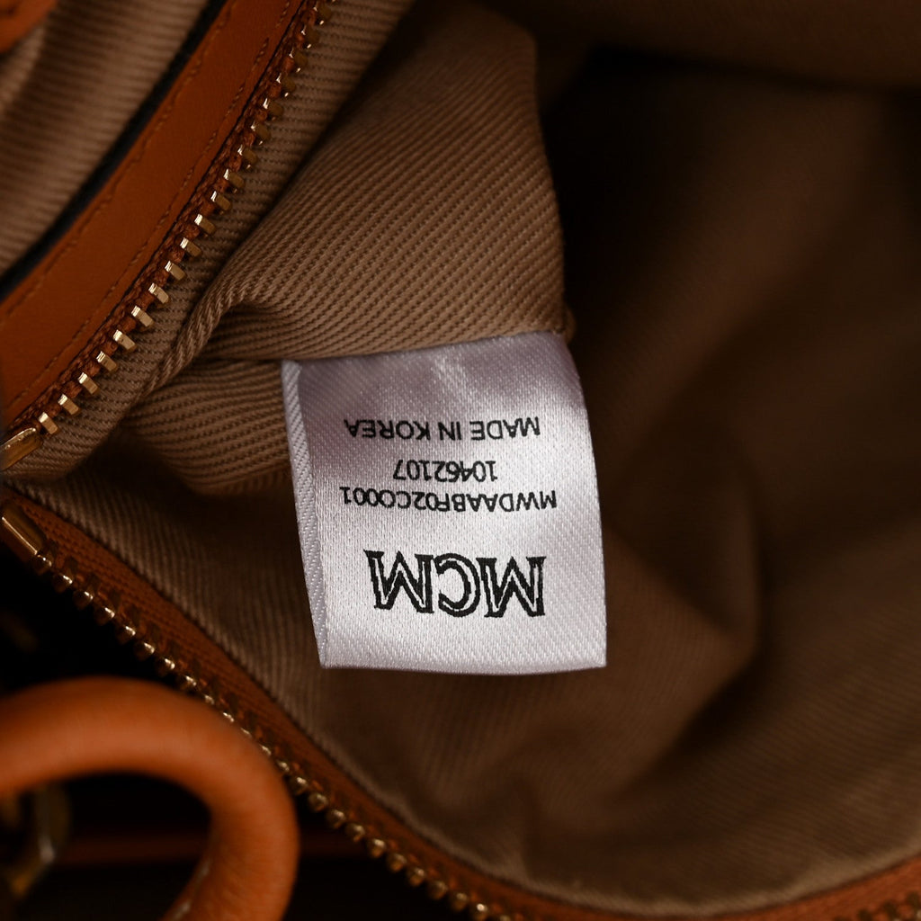 Visetos Small Soft Berlin Drawstring Bucket Bag Cognac