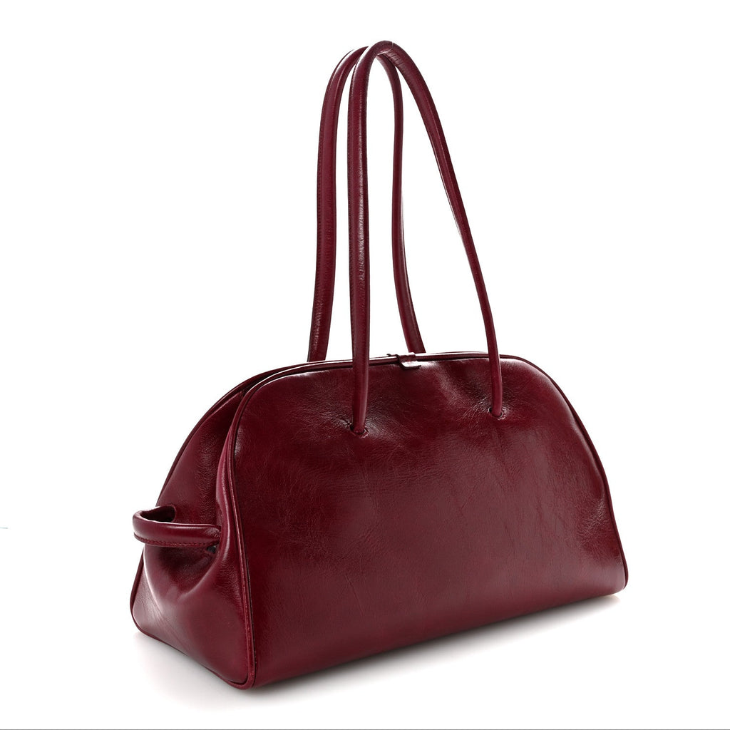 Shiny Vintage Calfskin Le Turismo Soft Bowling Bag Burgundy