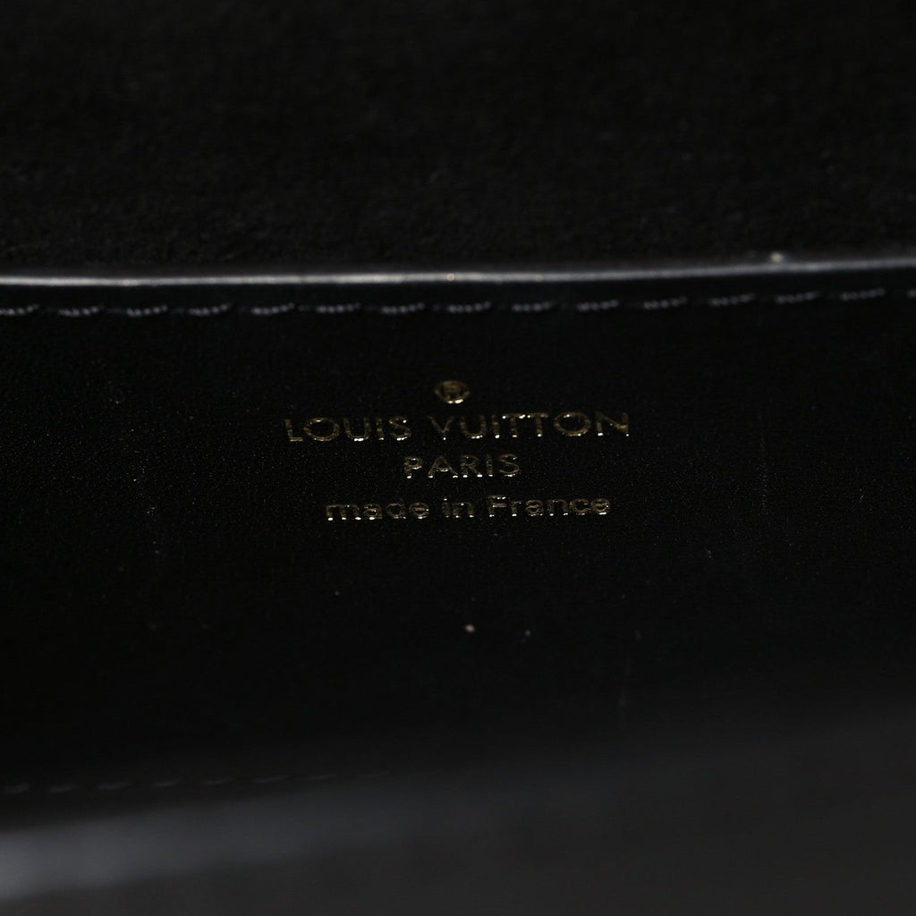 Veau Satin Monogram Twist Shoulder Bag MM Black