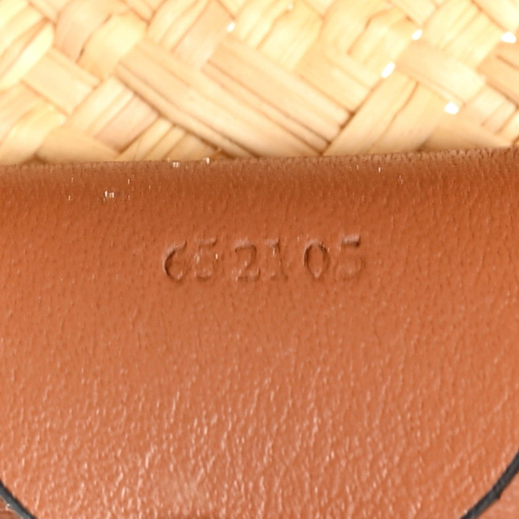 Calfskin Raffia Paulas Ibiza Small Anagram Basket Tote Bag Natural Tan