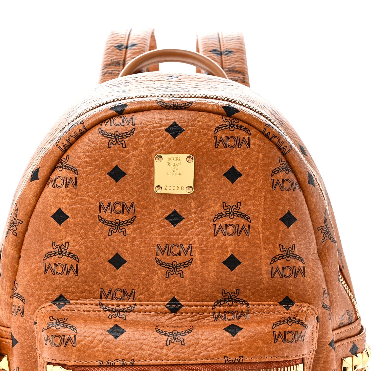 Visetos Small Side Stud Stark Backpack Cognac