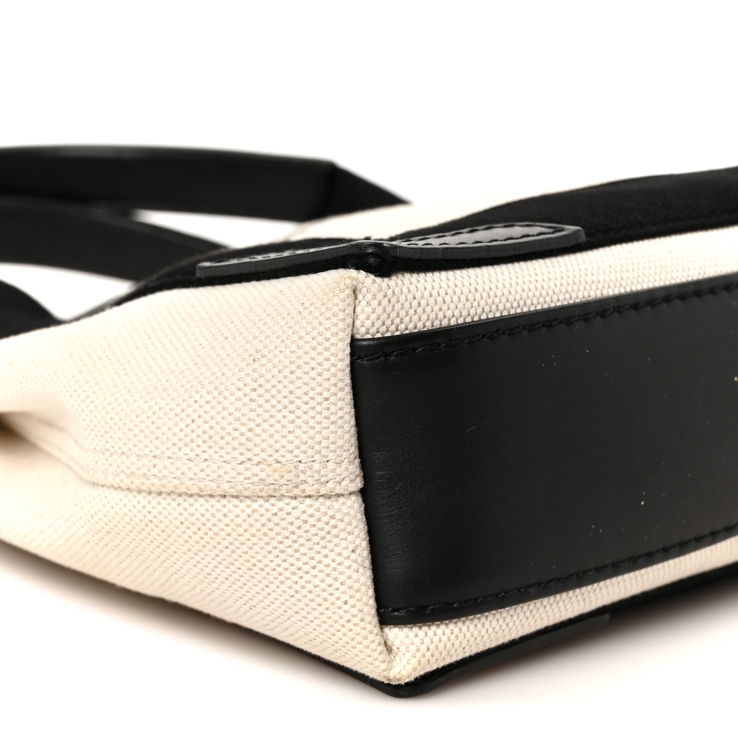 Cotton Canvas Calfskin Navy Cabas XS Natural Black