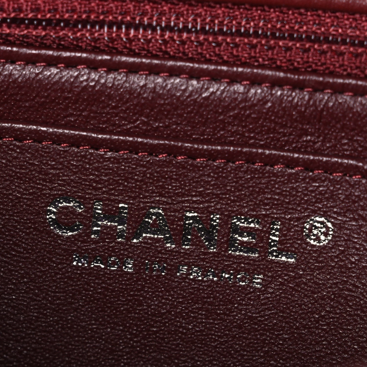 Lambskin Quilted Mini Rectangular Flap Burgundy