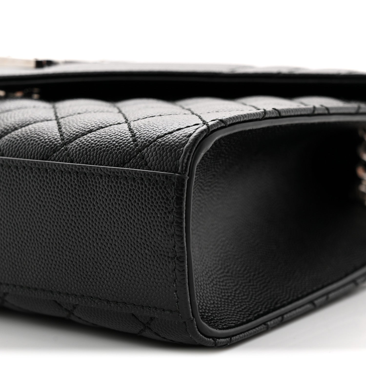Grain De Poudre Textured Mixed Matelasse Triquilt Medium Monogram Satchel Black