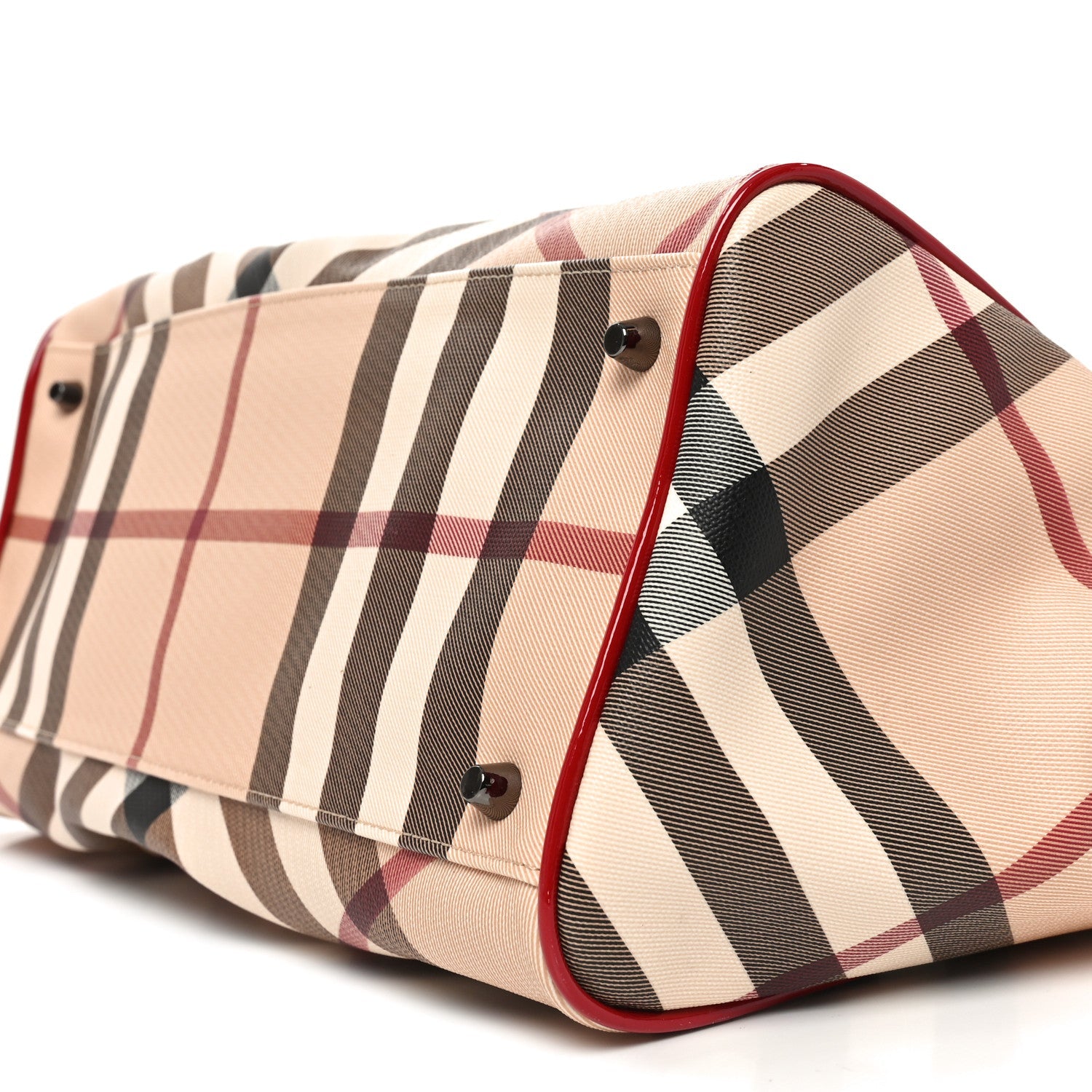 Patent Nova Check Medium Melbury Tote Red