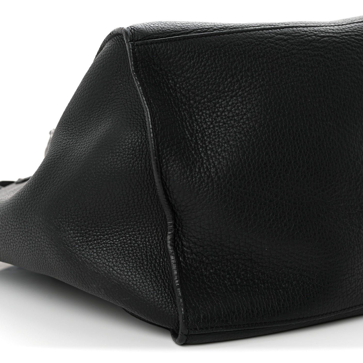 Supple Grained Calfskin Small Big Bag Black