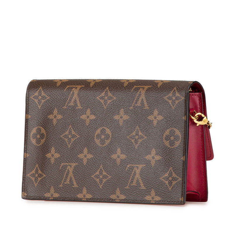 Louis Vuitton Portefeuille Floral Monogram Leather Chain Shoulder Bag