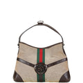 Gucci Interlocking G Sherry Line Canvas Leather Shoulder Bag