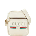 Gucci Logo Print Leather Shoulder Bag