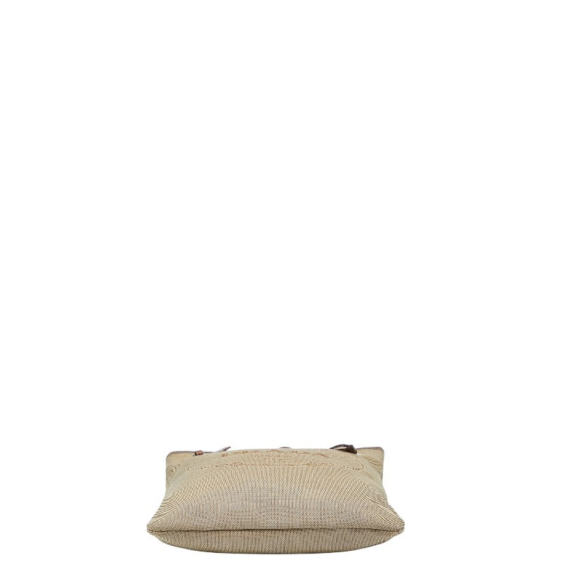 Prada Logo Jacquard Canvas Leather Shoulder Bag