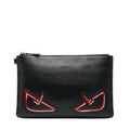 Fendi Monster Bugs Eye Leather Clutch Bag