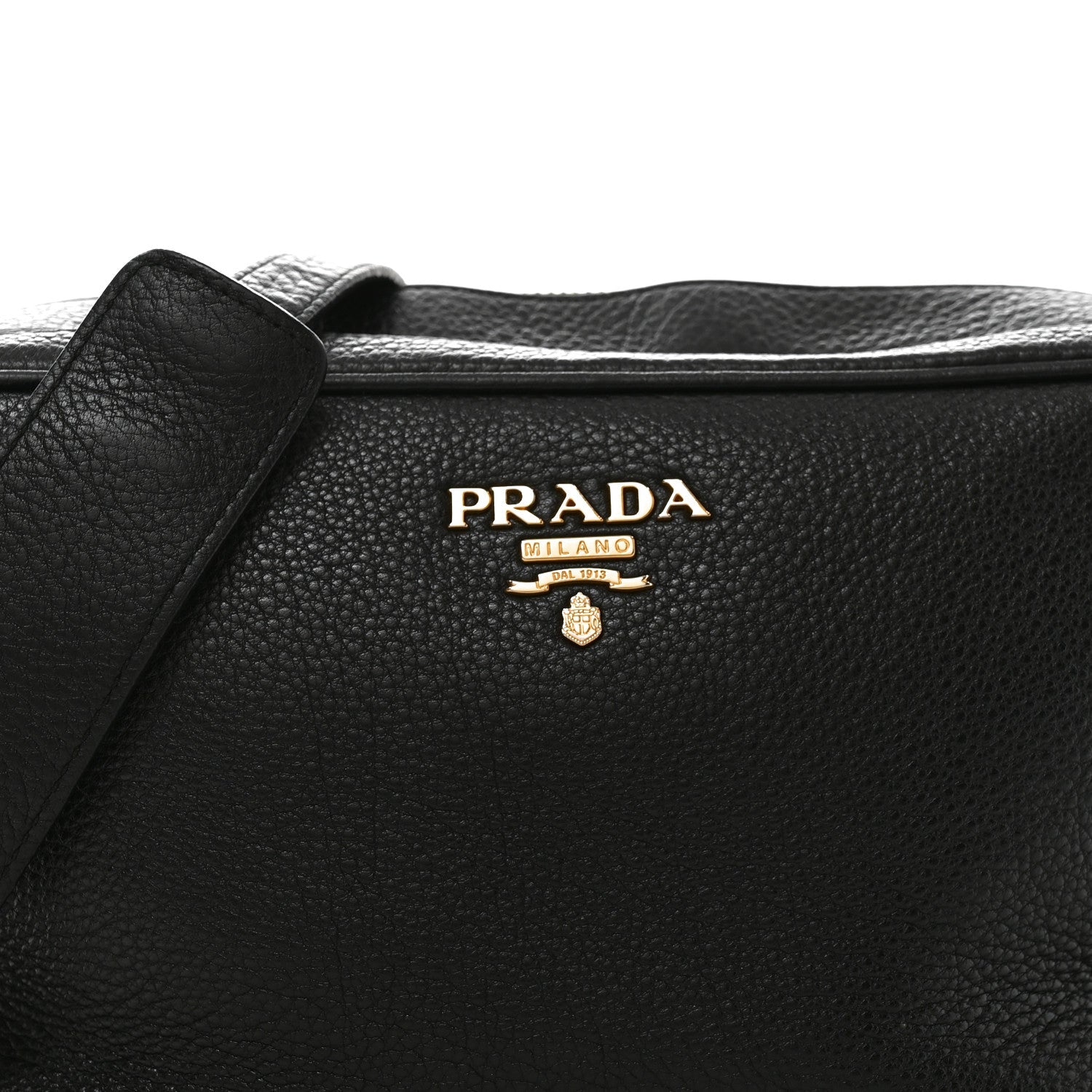 Vitello Daino Medium Double Zip Shoulder Bag Black