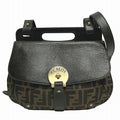 Fendi Zucca Canvas Leather Shoulder Bag