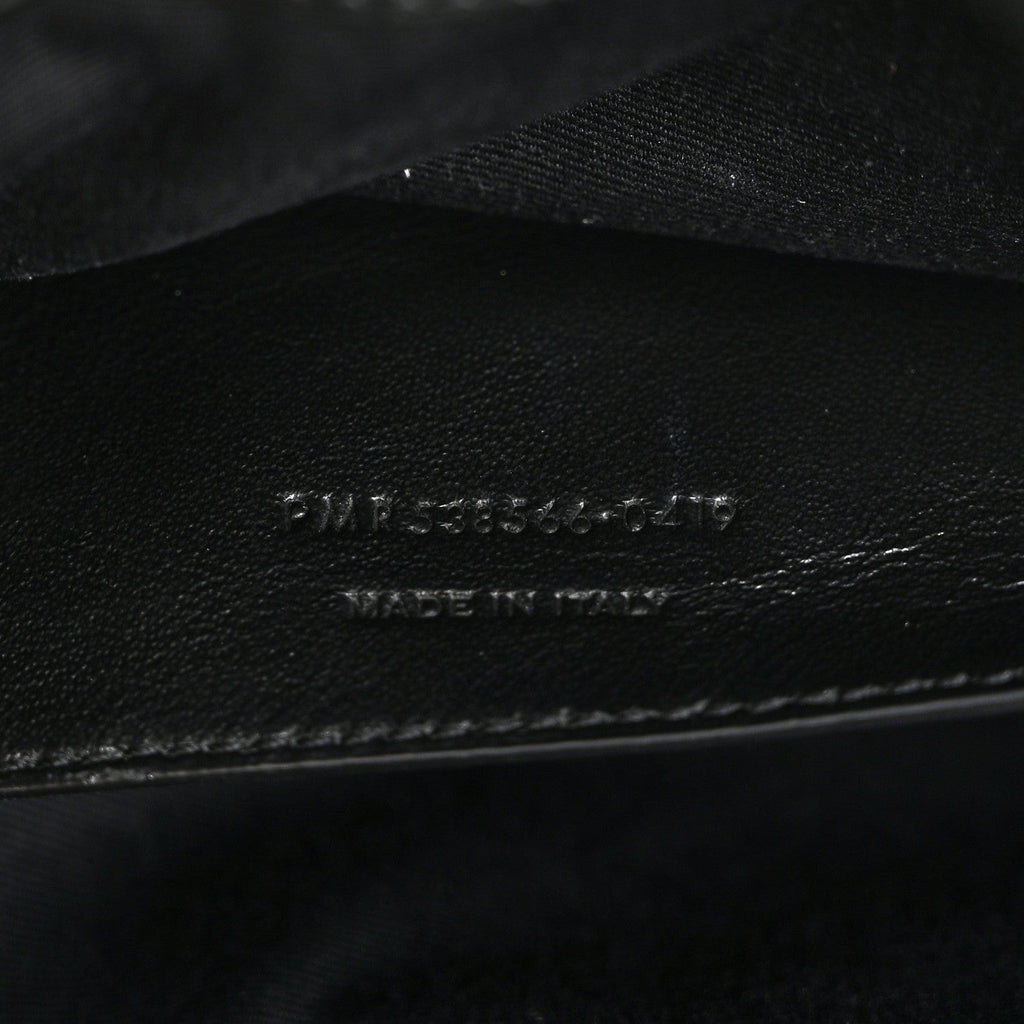 Crinkled Calfskin Matelasse Monogram Baby Niki Chain Satchel Black