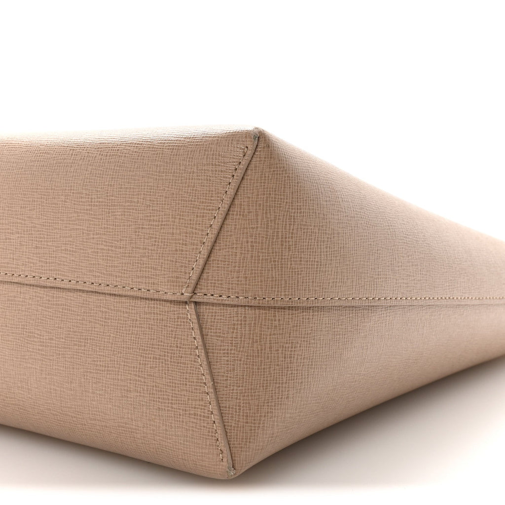 Saffiano Small Zip Tote Beige