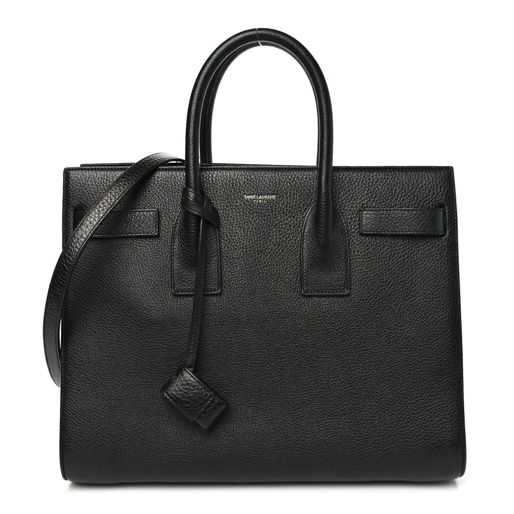 Grained Calfskin Small Sac De Jour Black