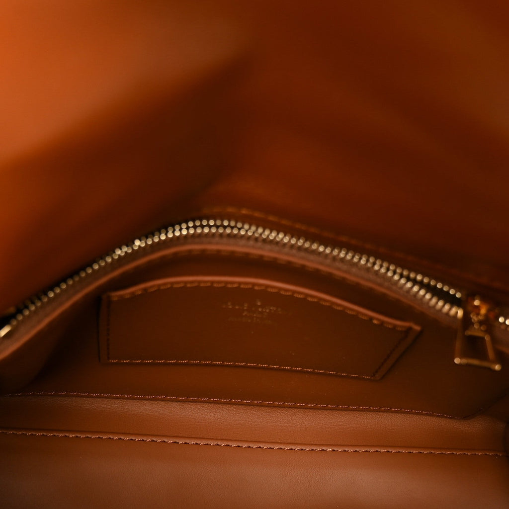Lambskin Malletage Top Handle GO-14 MM Tan