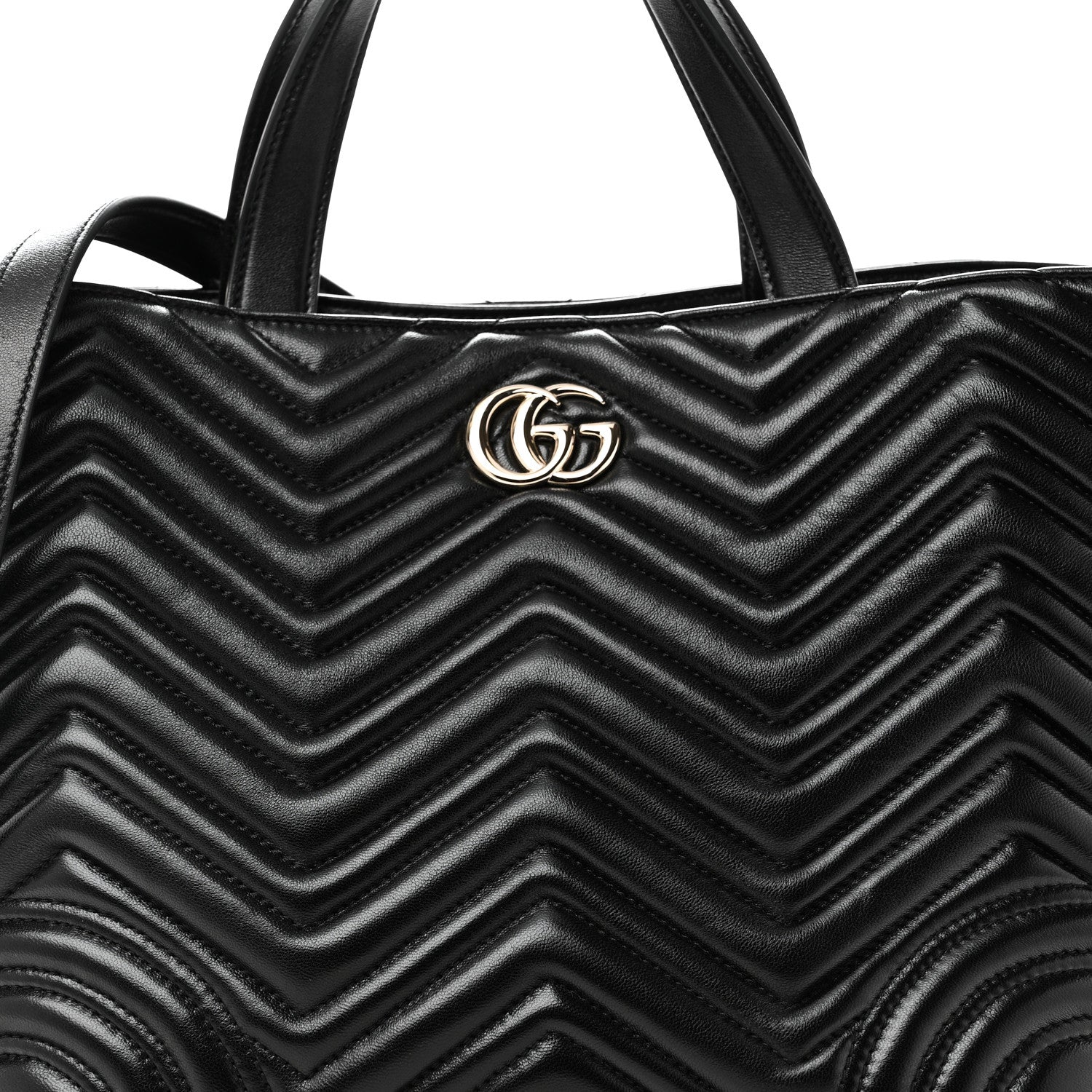 Lambskin Matelasse Medium GG Betty Tote Bag Black