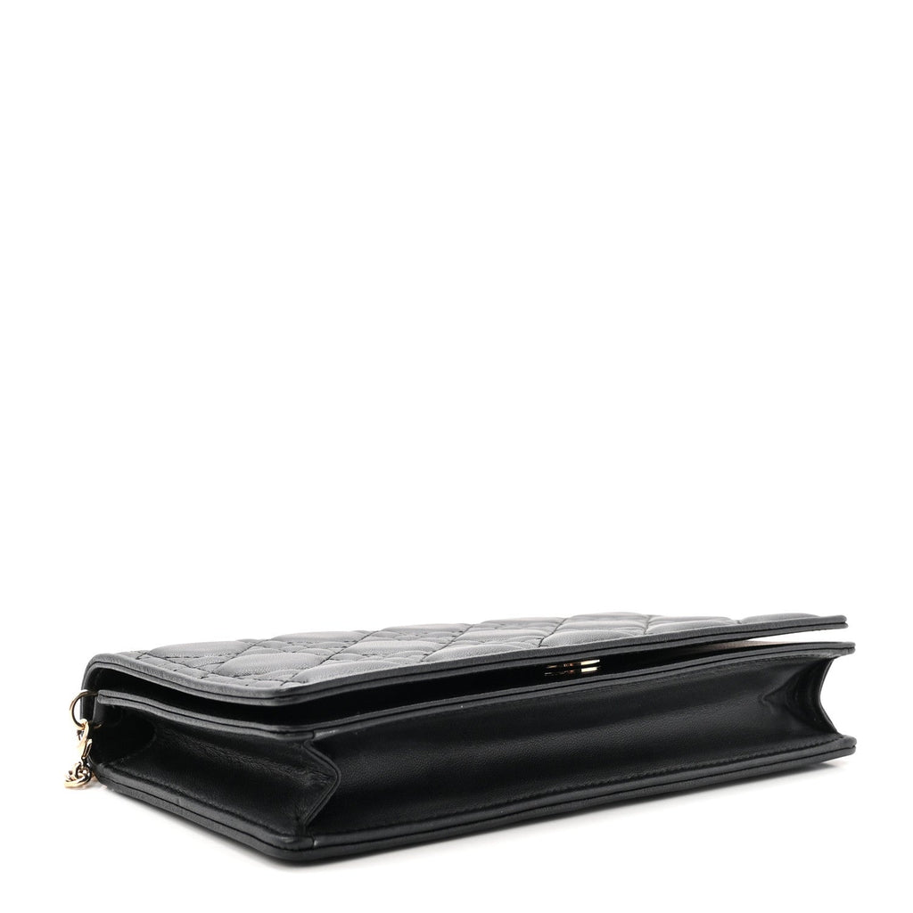 Lambskin Cannage Lady Dior Pouch Black