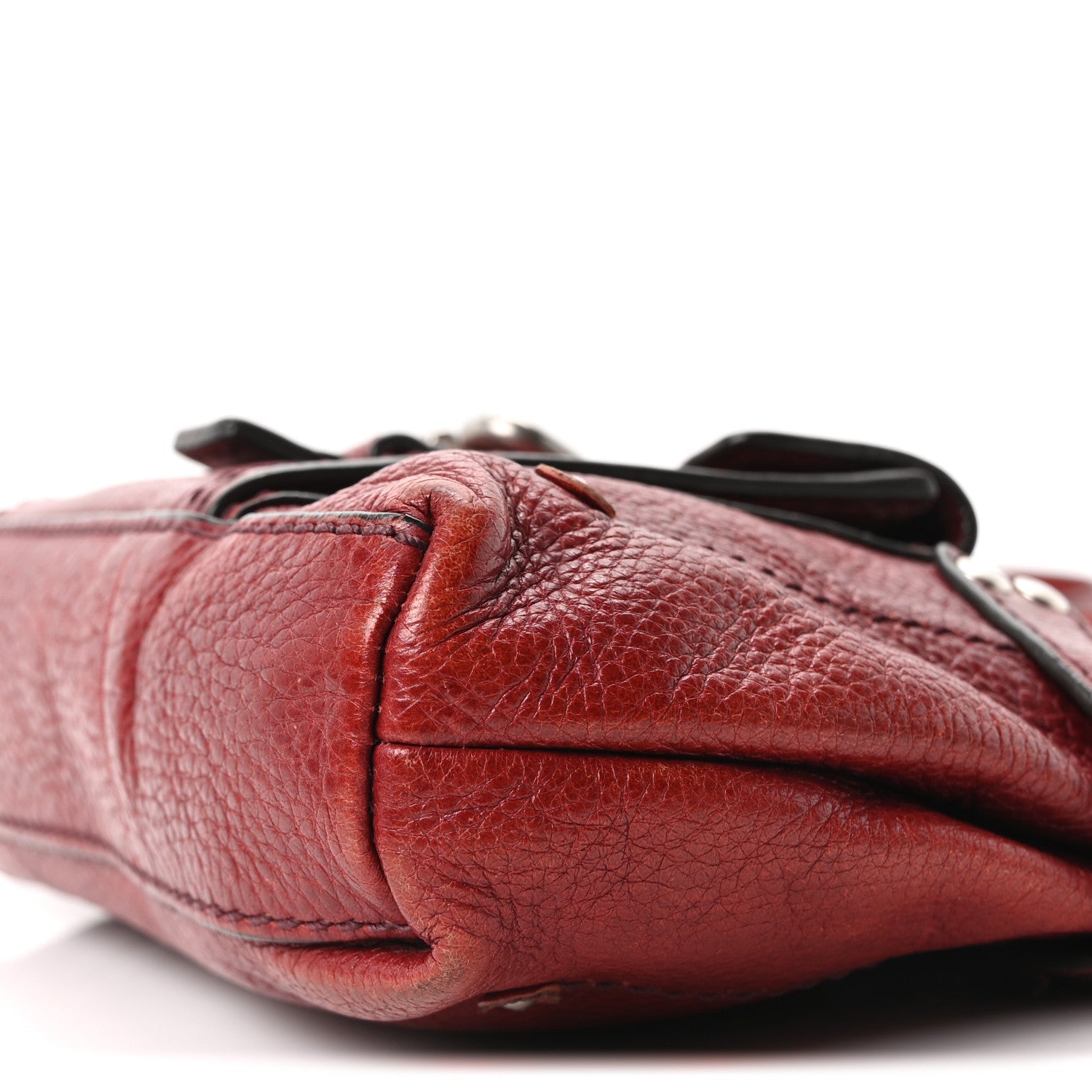Grained Calfskin Small Paddington Crossbody  Dark Red