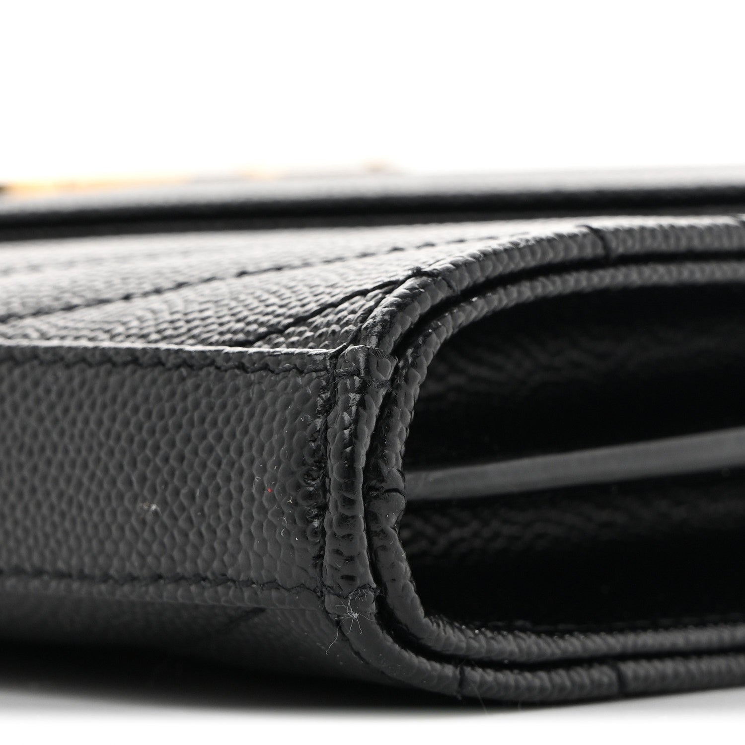 Grain De Poudre Matelasse Chevron Monogram Chain Wallet Black
